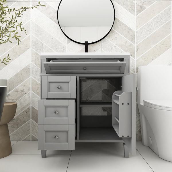Winston Porter Knellinger 30'' Free Standing Single Bathroom Vanity ...